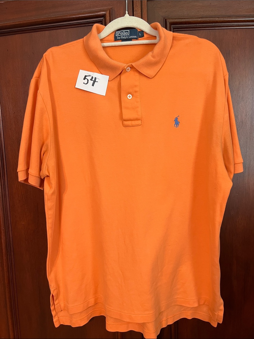 Polo Ralph Lauren Orange Classic Fit Polo Shirt Size Large